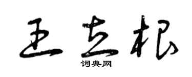 曾庆福王立根草书个性签名怎么写