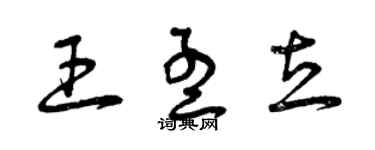 曾庆福王孟立草书个性签名怎么写
