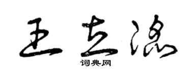 曾庆福王立滔草书个性签名怎么写