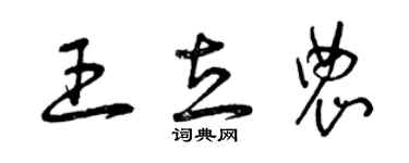 曾庆福王立农草书个性签名怎么写
