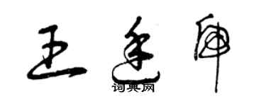 曾庆福王廷虎草书个性签名怎么写