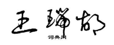 曾庆福王瑞胡草书个性签名怎么写