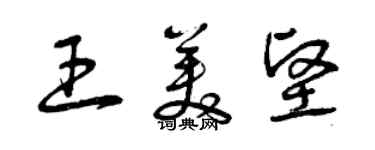 曾庆福王美坚草书个性签名怎么写