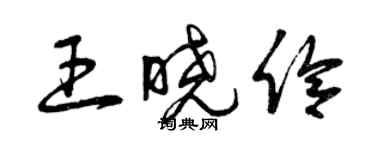 曾庆福王晓伶草书个性签名怎么写