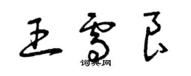 曾庆福王雪良草书个性签名怎么写