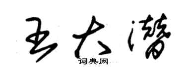 朱锡荣王大潜草书个性签名怎么写