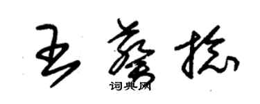 朱锡荣王葵捻草书个性签名怎么写