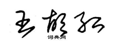 朱锡荣王胡红草书个性签名怎么写