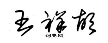 朱锡荣王祥胡草书个性签名怎么写