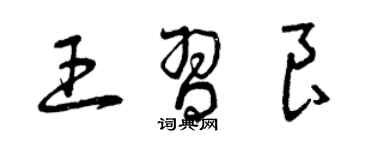 曾庆福王习良草书个性签名怎么写