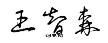曾庆福王智森草书个性签名怎么写