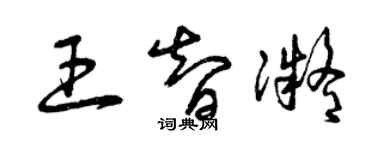 曾庆福王智凝草书个性签名怎么写