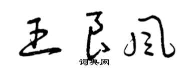 曾庆福王良风草书个性签名怎么写