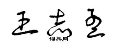 曾庆福王志孟草书个性签名怎么写