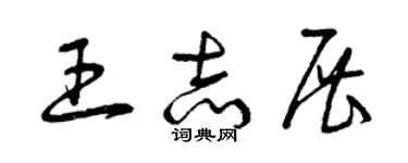 曾庆福王志展草书个性签名怎么写
