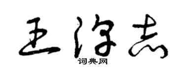 曾庆福王淳志草书个性签名怎么写