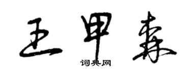 曾庆福王甲森草书个性签名怎么写