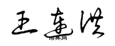 曾庆福王连洪草书个性签名怎么写