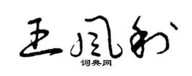 曾庆福王风利草书个性签名怎么写