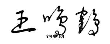 曾庆福王鸣鹤草书个性签名怎么写