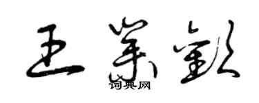 曾庆福王业欢草书个性签名怎么写