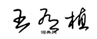朱锡荣王有植草书个性签名怎么写