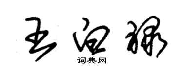 朱锡荣王白禄草书个性签名怎么写