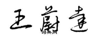 曾庆福王蔚达草书个性签名怎么写