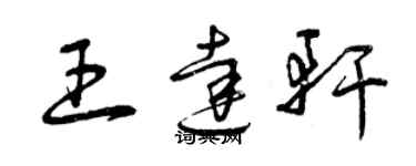 曾庆福王达轩草书个性签名怎么写