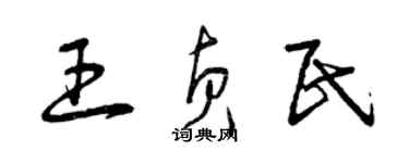 曾庆福王贞民草书个性签名怎么写