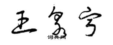 曾庆福王泉宁草书个性签名怎么写