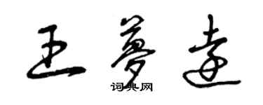 曾庆福王梦远草书个性签名怎么写