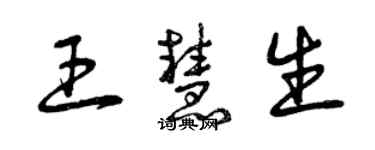 曾庆福王慧生草书个性签名怎么写