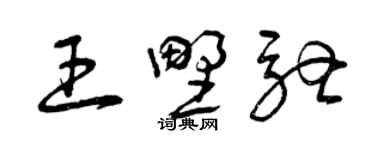 曾庆福王野驰草书个性签名怎么写