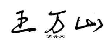 曾庆福王万山草书个性签名怎么写