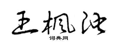 曾庆福王枫池草书个性签名怎么写