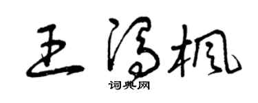 曾庆福王冯枫草书个性签名怎么写