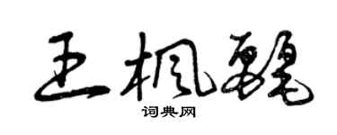 曾庆福王枫丽草书个性签名怎么写