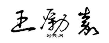 曾庆福王励嘉草书个性签名怎么写