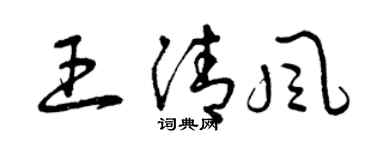 曾庆福王清风草书个性签名怎么写