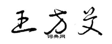 曾庆福王方艾草书个性签名怎么写