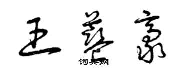 曾庆福王蓝豪草书个性签名怎么写