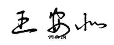 曾庆福王安北草书个性签名怎么写