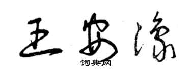 曾庆福王安豫草书个性签名怎么写
