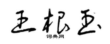 曾庆福王根玉草书个性签名怎么写
