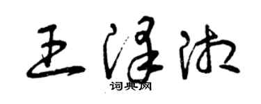曾庆福王泽湘草书个性签名怎么写