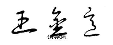 曾庆福王金意草书个性签名怎么写