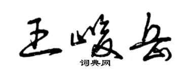 曾庆福王峻岳草书个性签名怎么写