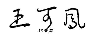 曾庆福王可凤草书个性签名怎么写