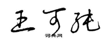 曾庆福王可纯草书个性签名怎么写